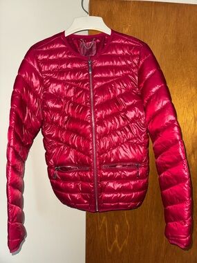 Women’s red puffer jacket